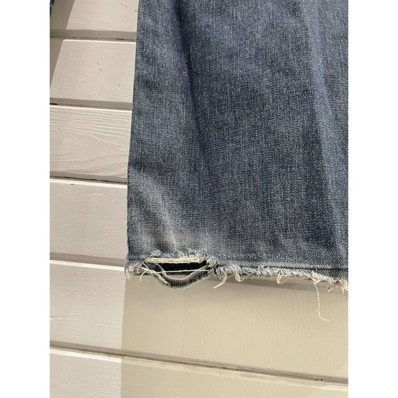 7 For All Mankind Ripped Distressed Washed relaxed Denim Button Fly sz 36 x31 - Picture 8 of 16